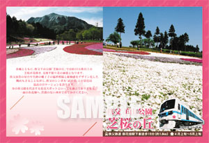 芝桜用急行券　オリジナル台紙イメージ（表面）