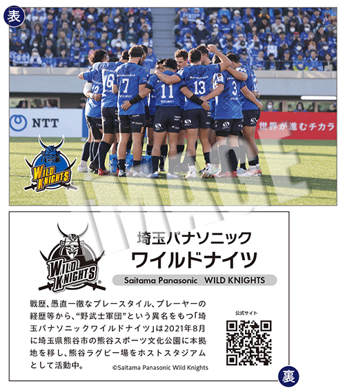 選手写真入り名刺サイズ台紙付き