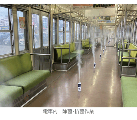 電車内 除菌・抗菌作業